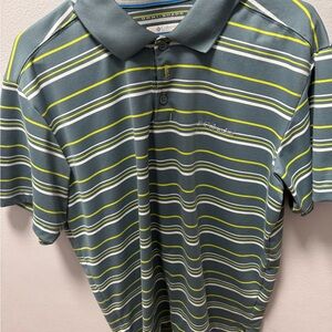 Columbia Men's Green Striped Polo Shirt